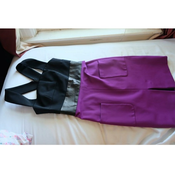 J Mendel bodycon dress with leather waist line - Picture 5 of 6